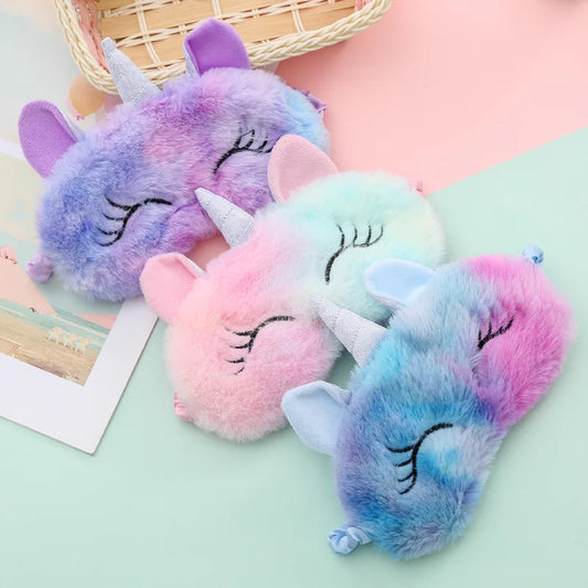 Cosy Unicorn Plush Sleeping Mask 🦄🌈