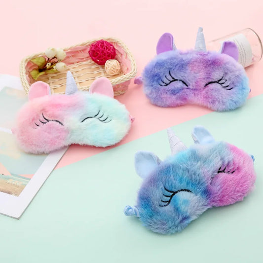 Cosy Unicorn Plush Sleeping Mask 🦄🌈