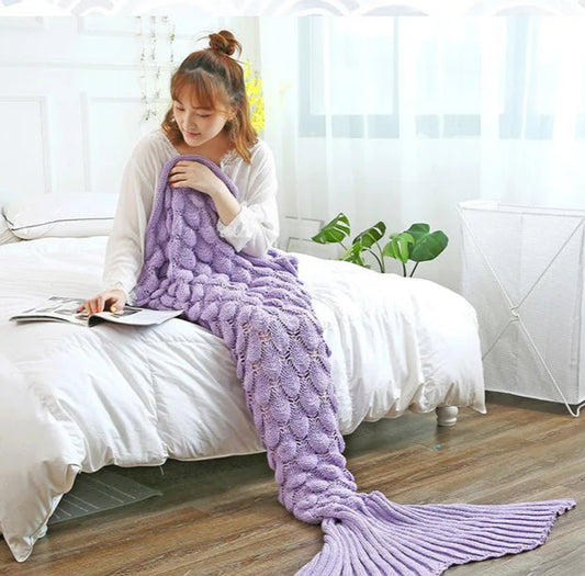 Hand Knitted Mermaid Blanket🧜‍♀️