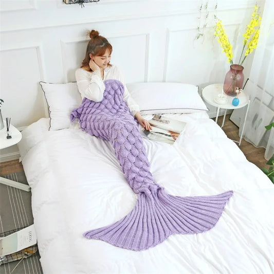 Hand Knitted Mermaid Blanket🧜‍♀️